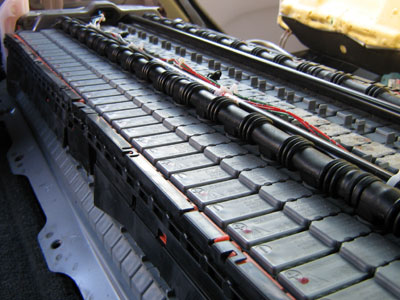 Prius HV battery pack with cover off
